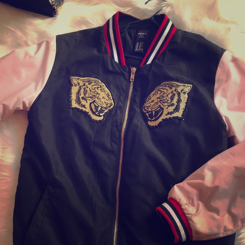 GIRLS Tiger Design BOMBER JACKET SIZE